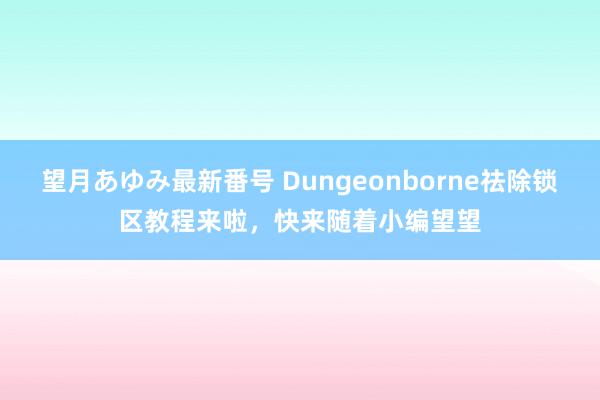 望月あゆみ最新番号 Dungeonborne祛除锁区教程来啦，快来随着小编望望