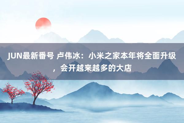 JUN最新番号 卢伟冰：小米之家本年将全面升级，会开越来越多的大店