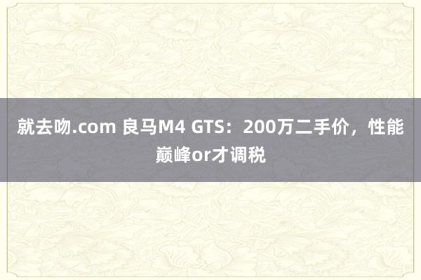就去吻.com 良马M4 GTS：200万二手价，性能巅峰or才调税