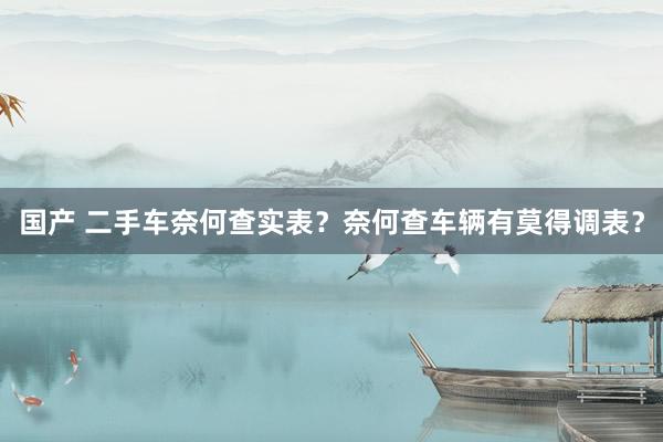 国产 二手车奈何查实表？奈何查车辆有莫得调表？